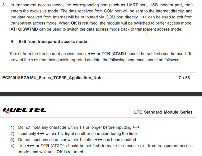 tcp transparent data access mode
